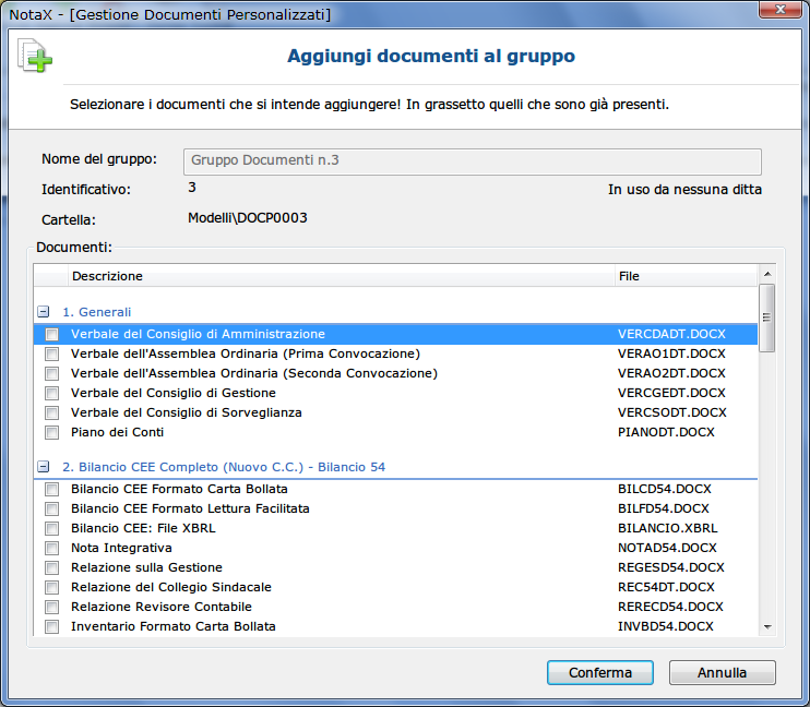 Aggiungi documento al gruppo